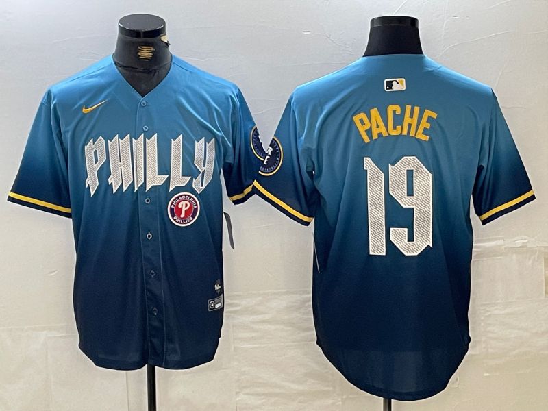 Men Philadelphia Phillies #19 Pache Blue City Edition 2024 Nike MLB Jersey style 4->cleveland indians->MLB Jersey